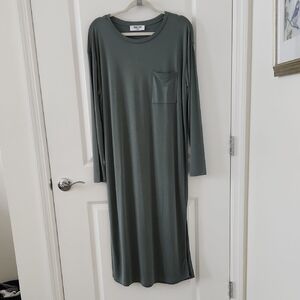 Long Sleeve Green Midi Dress